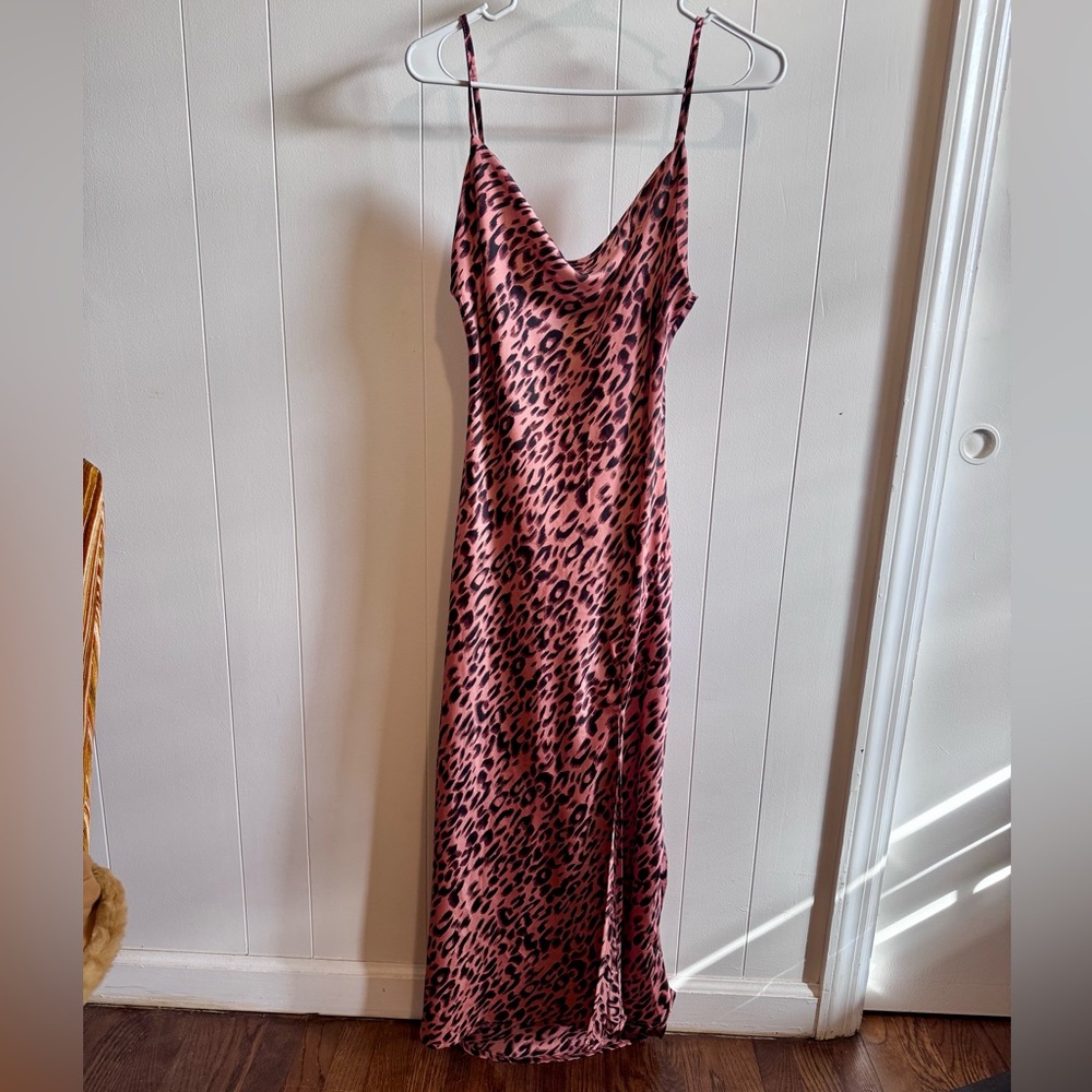 Paper Heart Pink Leop Slip Dress